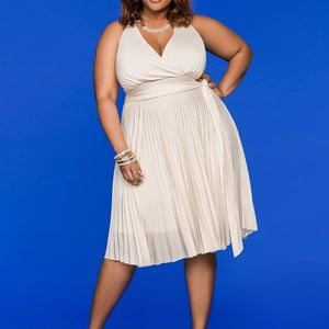 pleated halter dress